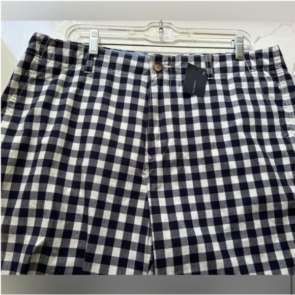 Tommy Hilfiger NEW Gingham Shorts Mens Large blue white pockets 34” waist preppy - Picture 7 of 8